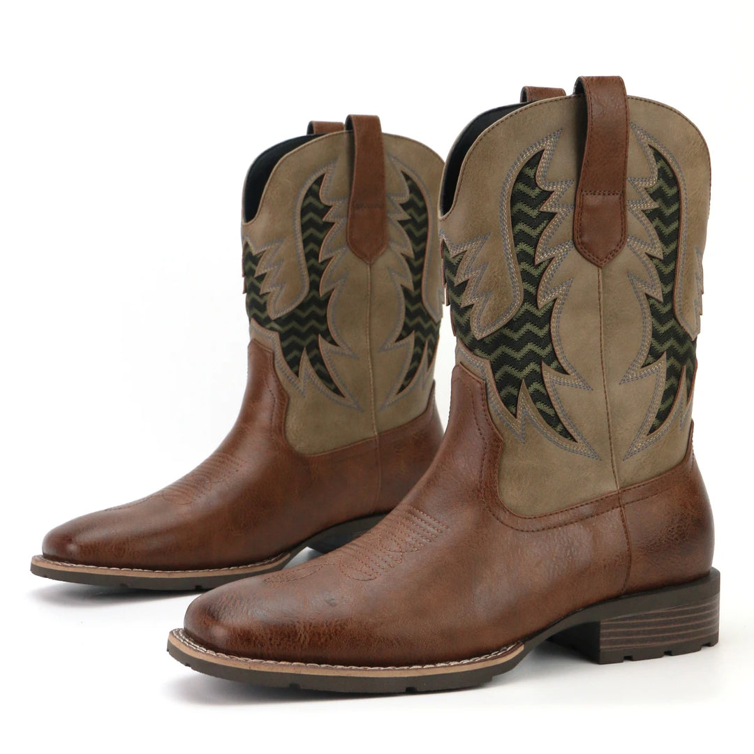 Heren Cowboylaarzen Vintage Geborduurd Leren 2