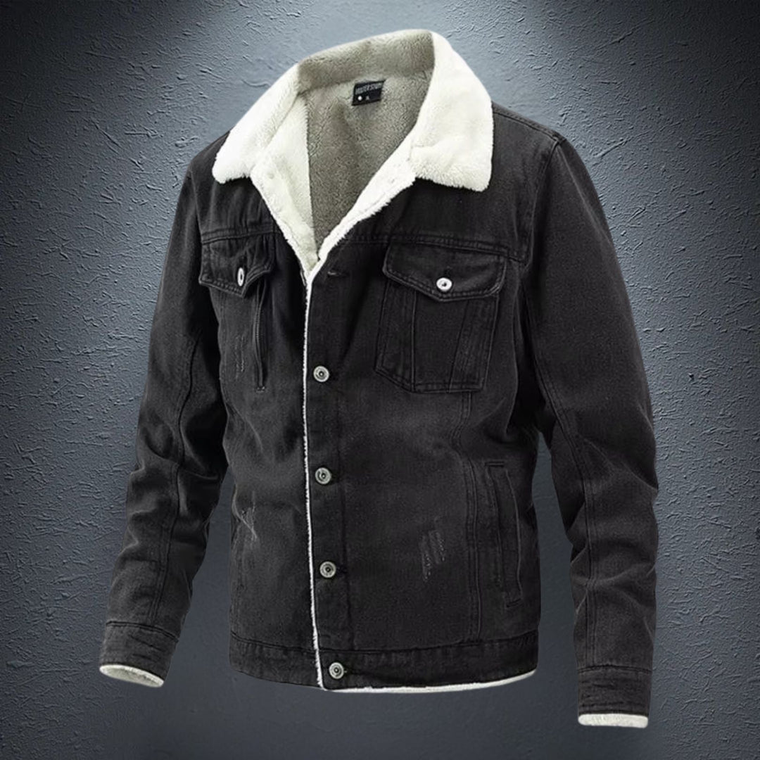 Heren Denim Jas met Fleece Voering voor Buitenactiviteiten 2