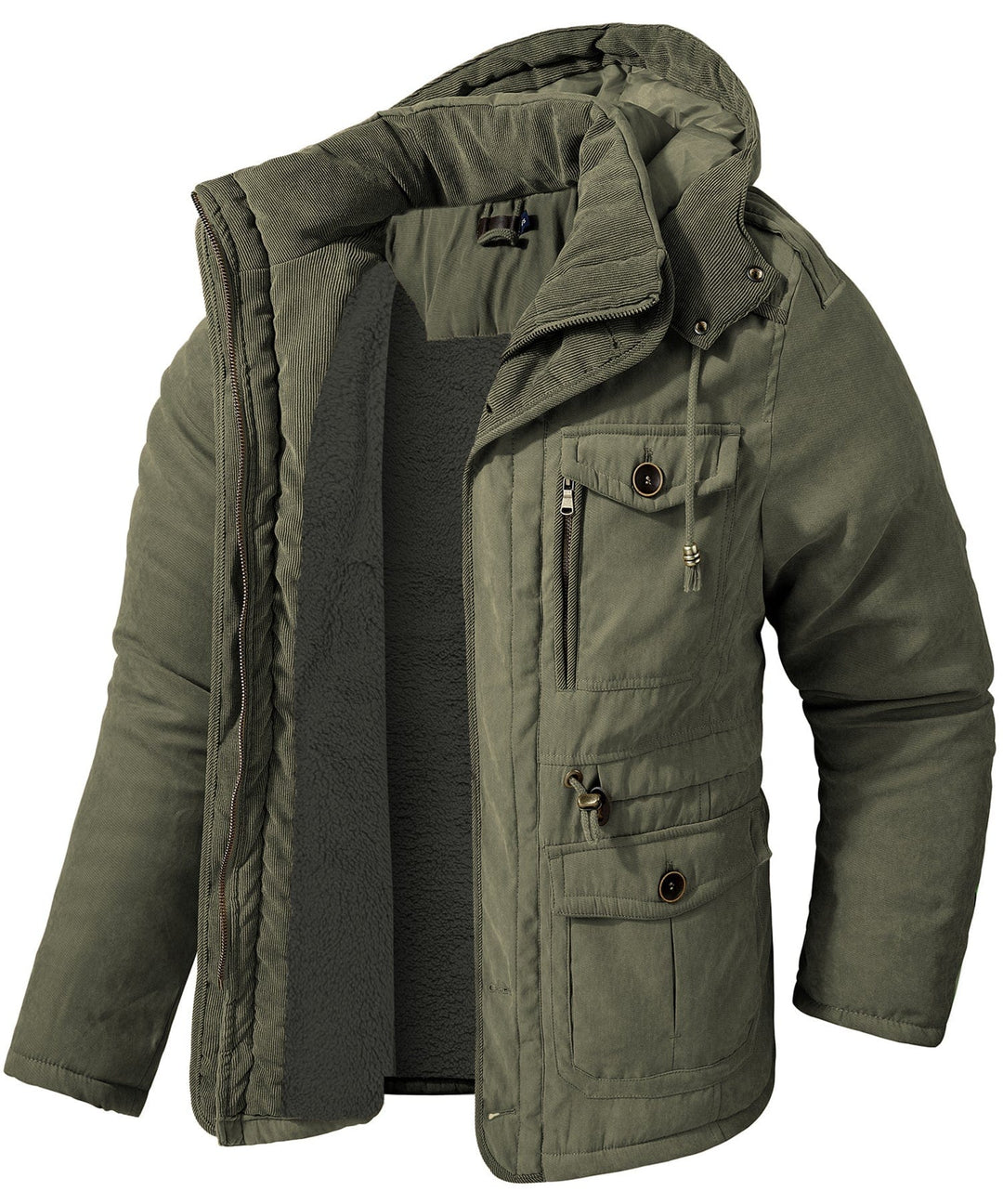 Heren Expedition Jacket Met Verstelbare Taille En Zachte Fleece 3