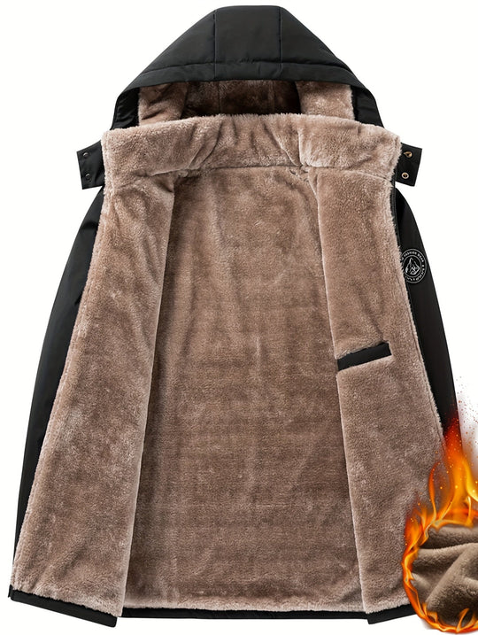 Heren Fleece Jacket met Capuchon en Rits 5