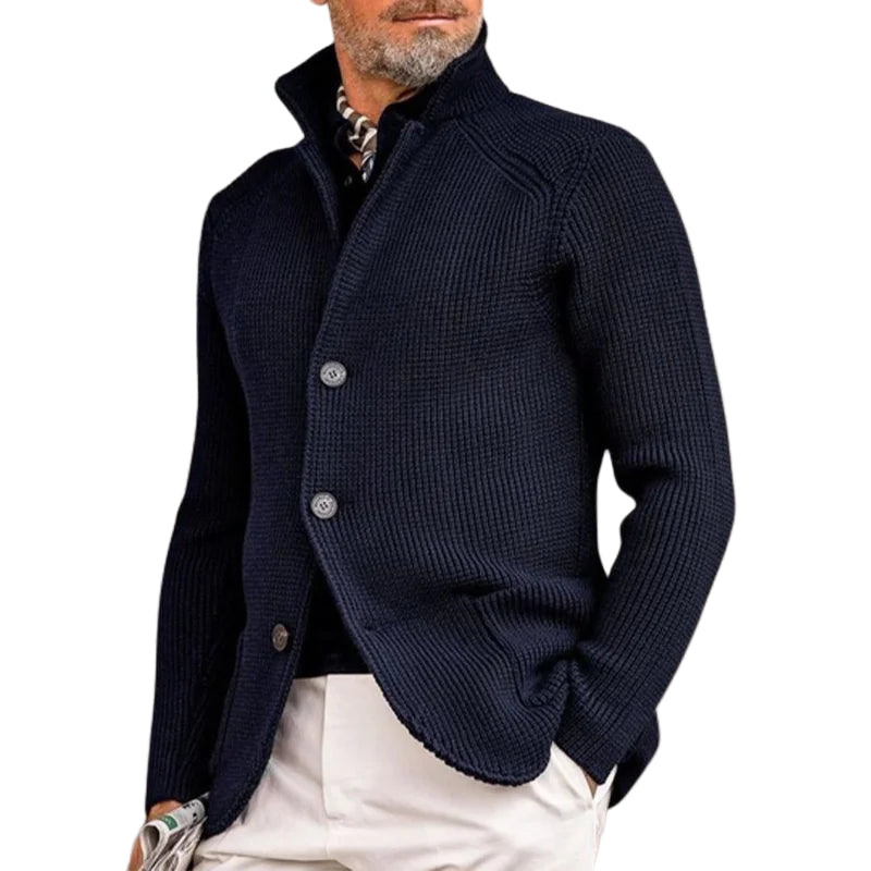 Heren Gebreide Cardigan Met Knopen 0