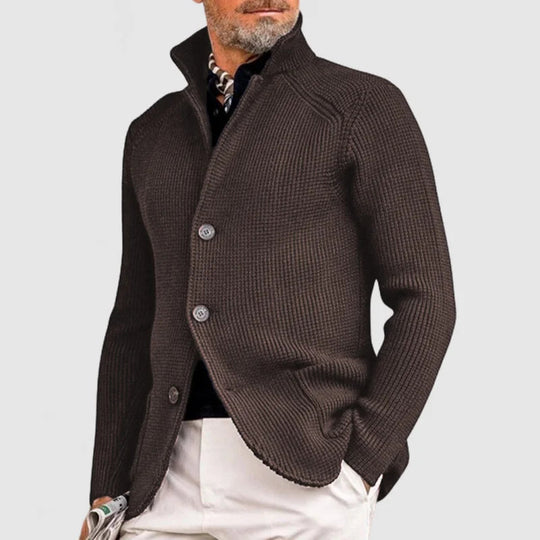 Heren Gebreide Cardigan Met Knopen 5