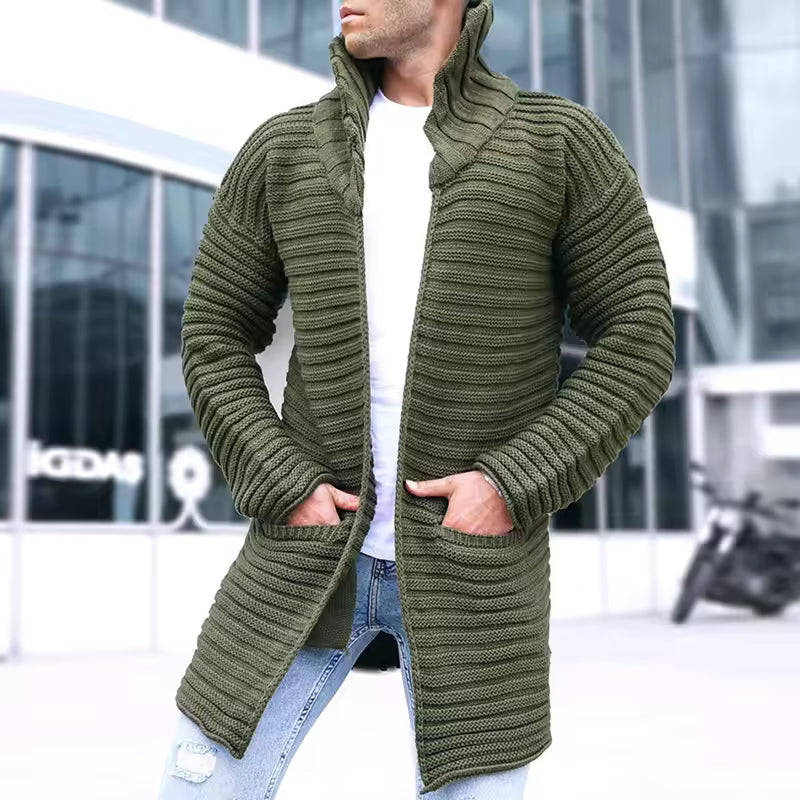 Heren Gebreide Cardigan Turtleneck Oversized 3