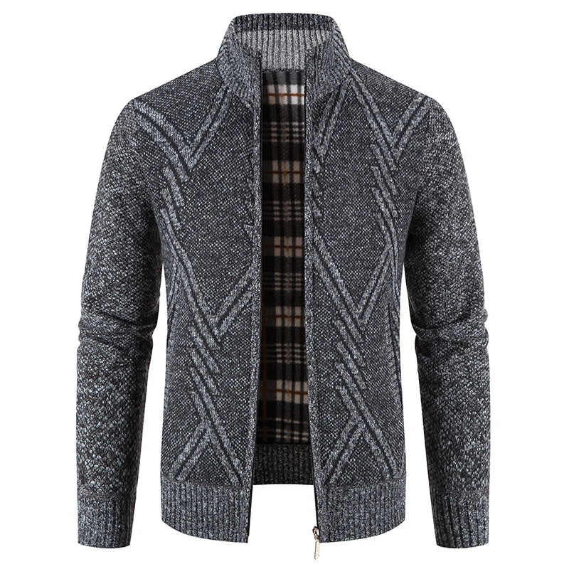Heren Gebreide Cardigan met Patchwork Ontwerp 8