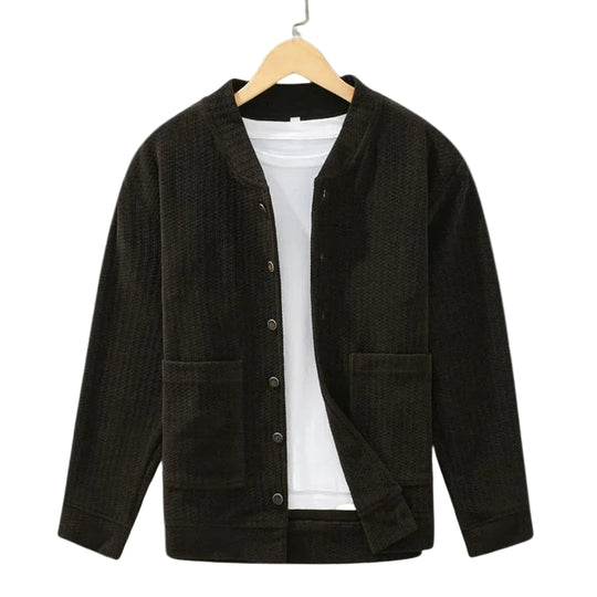 Heren Gebreide Cardigan met Textuur 0