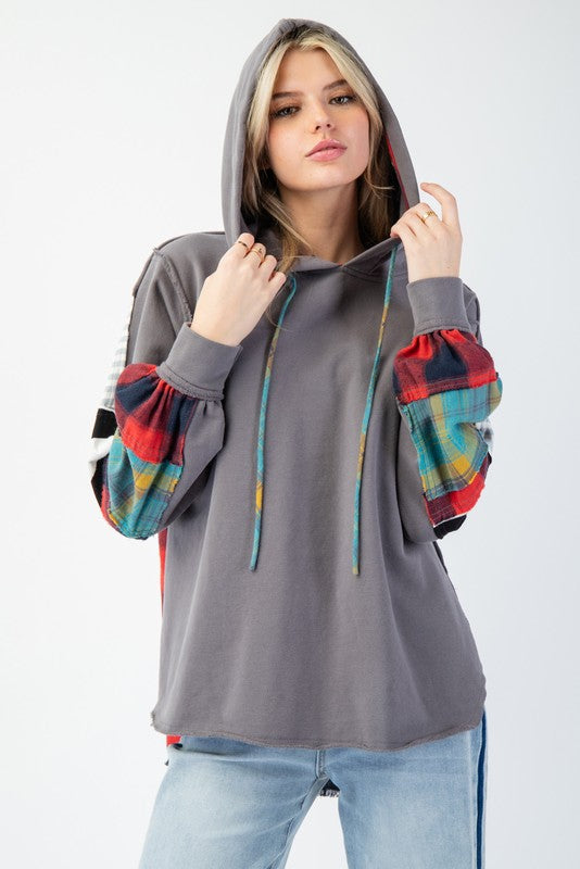 Heren Hoodie Ruitpatroon Terry Knit voor Casual Gebruik 2