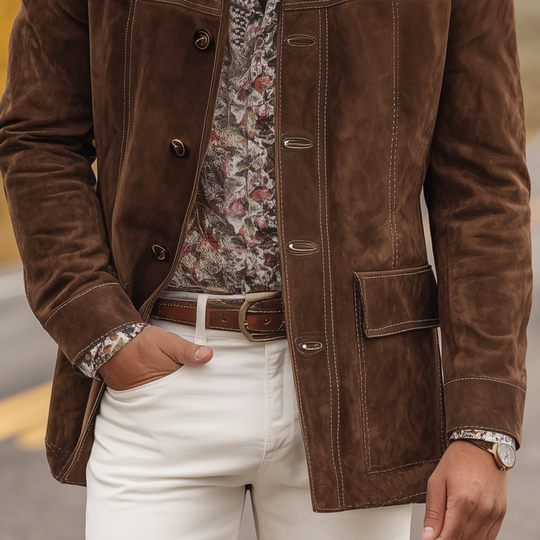Heren Jas met Revers en Stoer Design 4