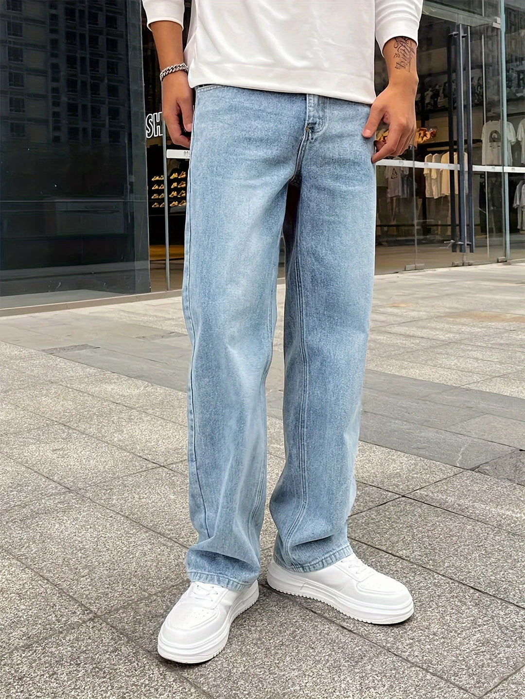 Heren Jeans Losse Snede Met Rechte Benen 3