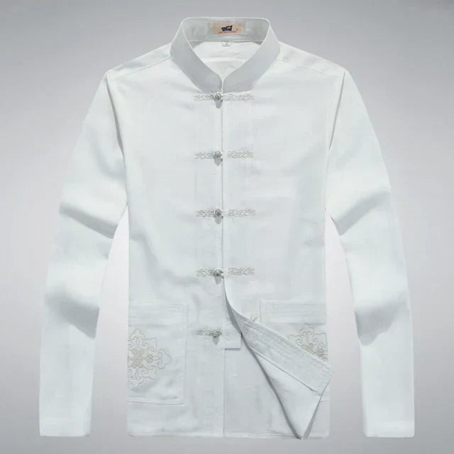 Heren Kleding Set Japanse Stijl met Lange Mouwen en Broek 10