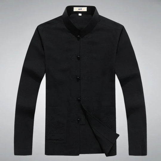 Heren Kleding Set Japanse Stijl met Lange Mouwen en Broek 4