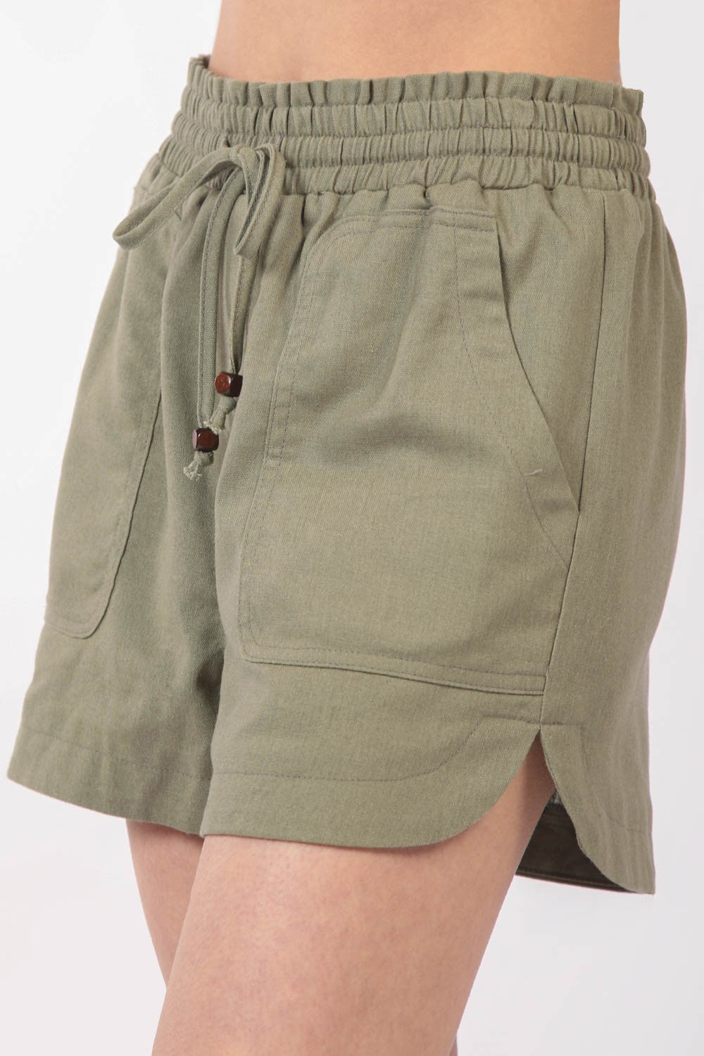 Heren Korte Broek met Elastische Taille en Touwtjesluiting van Linnen 2