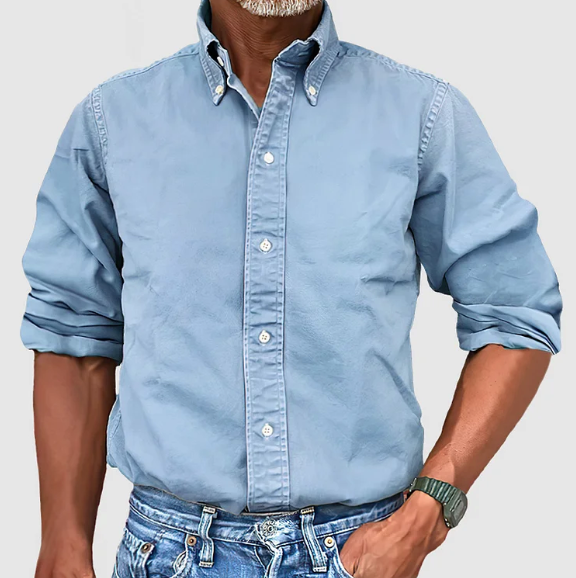 Heren Langarmhemd Casual Stijl Ademend 4