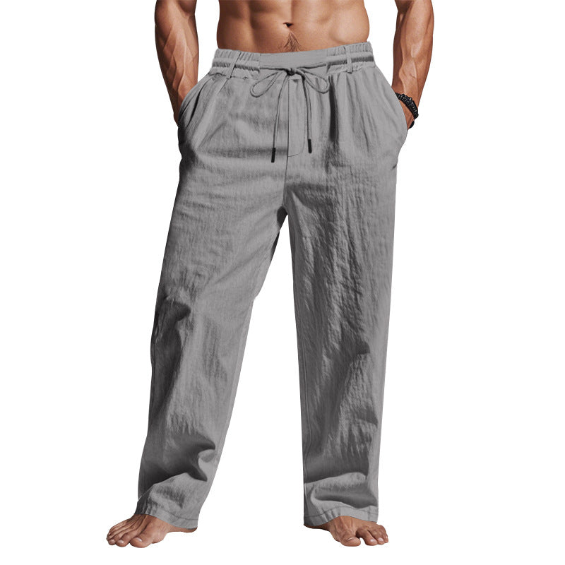 Heren Linnen Broek Relaxed Fit Met Trekkoord 1