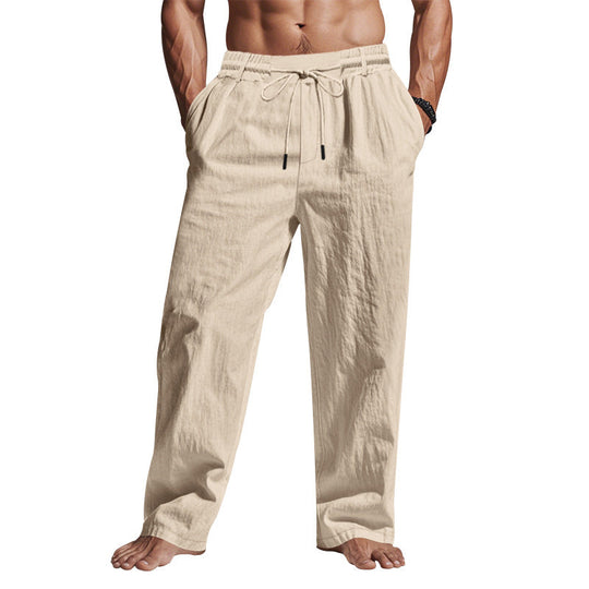 Heren Linnen Broek Relaxed Fit Met Trekkoord 2