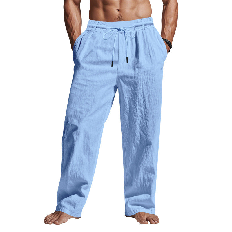 Heren Linnen Broek Relaxed Fit Met Trekkoord 3