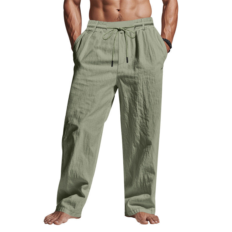Heren Linnen Broek Relaxed Fit Met Trekkoord 4