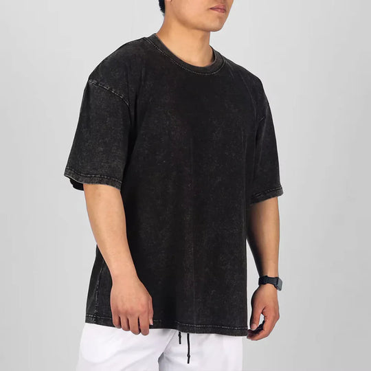 Heren Oversized T-Shirt Casual Stijl Met Vintage Waseffect 1