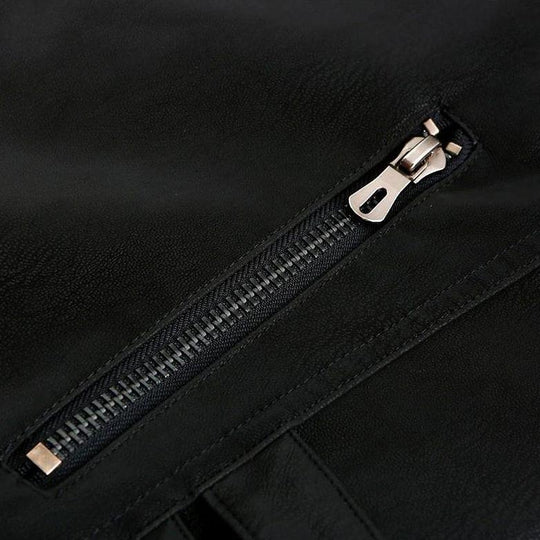 Heren PU Leren Jas met Rode Accenten 5