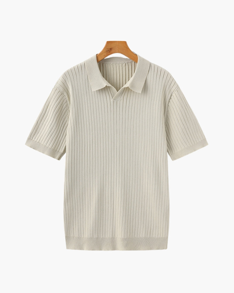 Heren Poloshirt Geribbeld Casual Stijl 1