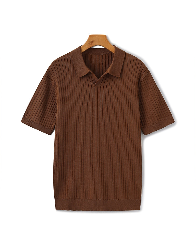 Heren Poloshirt Geribbeld Casual Stijl 8