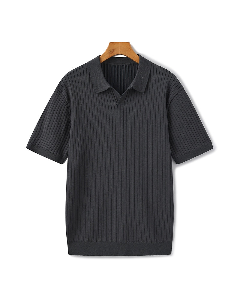 Heren Poloshirt Geribbeld Casual Stijl 9