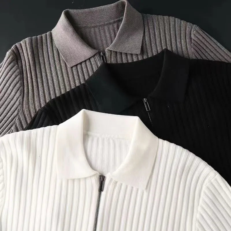 Heren Polotrui met Ritssluiting Casual Stijl 2