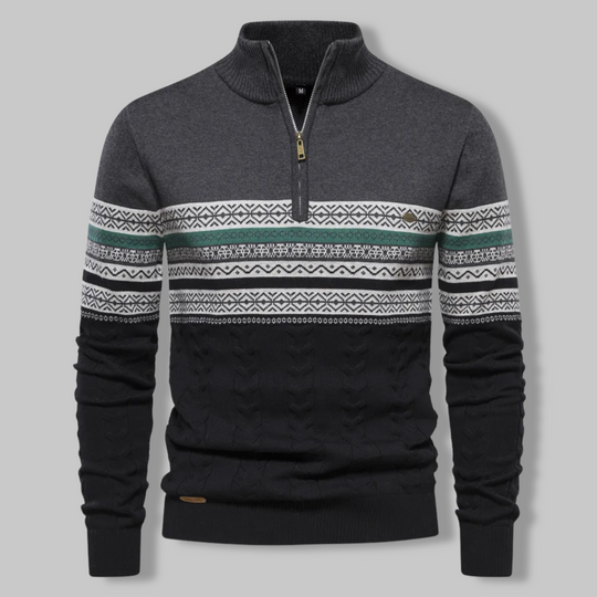 Heren Pullover Gestreept met Rits 4