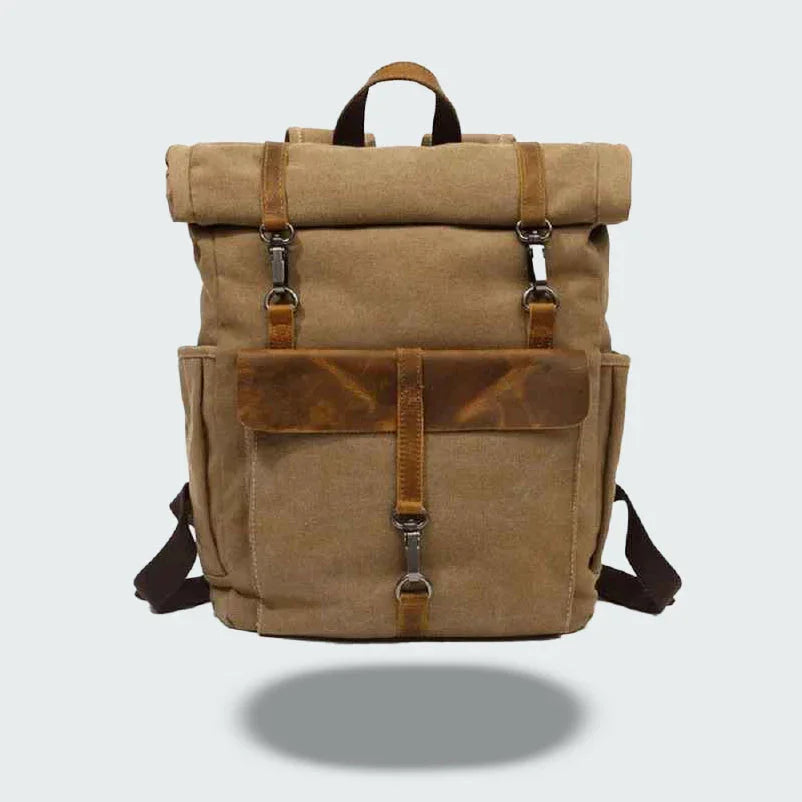 Heren Rugzak Roll Top Vintage Stijl 4