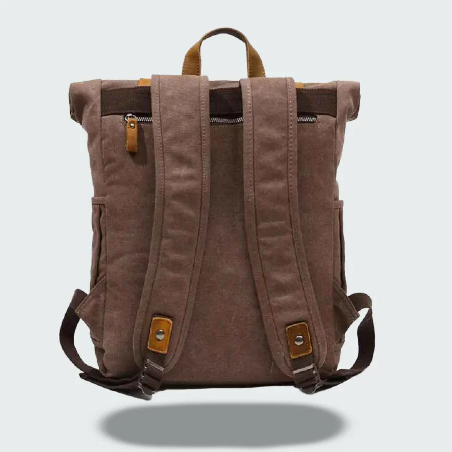 Heren Rugzak Roll Top Vintage Stijl 5
