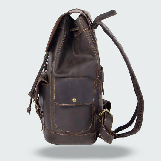 Heren Rugzak Vintage Stijl met Gespriem 7