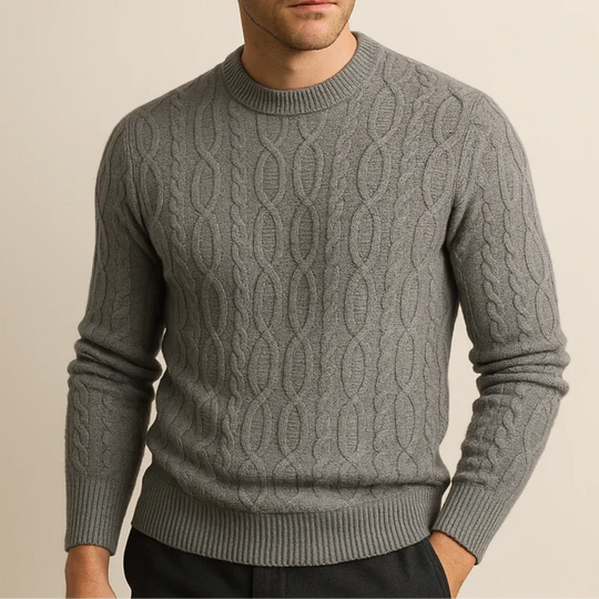 Heren Sweater Ronde Hals Kabelgebreid Stijlvol 1