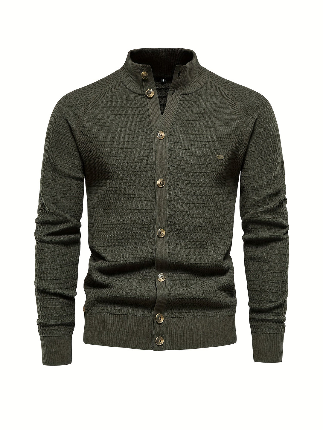 Heren Sweater met Opstaande Kraag en Knoopsluiting 6
