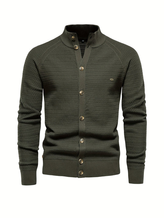 Heren Sweater met Opstaande Kraag en Knoopsluiting 6