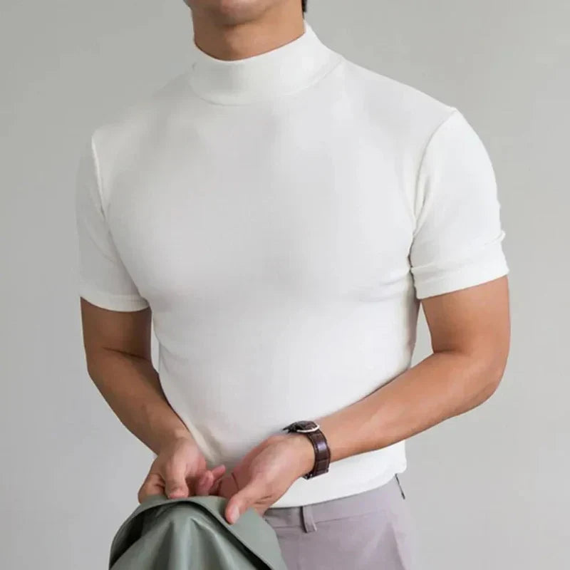 Heren T-shirt Hoge Kraag Casual voor Dagelijks Gebruik 3