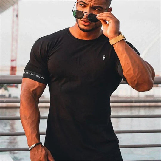 Heren T-shirt Korte Mouwen Aansluitend 3
