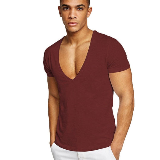 Heren T-shirt met V-hals Casual Stijl 2