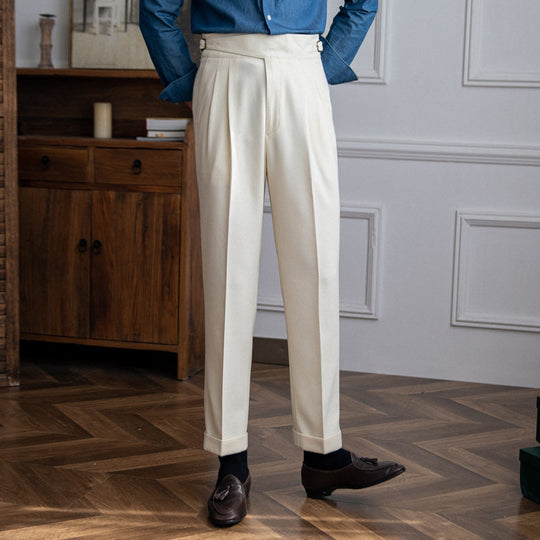 Heren Tailored Broek Flat Front Rechte Pijpen 3