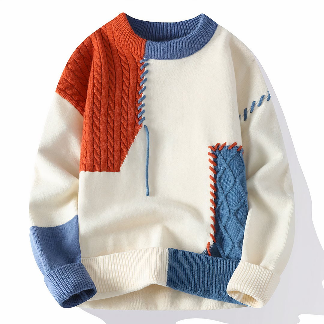 Heren Trui Patchwork Stijl Casual 3