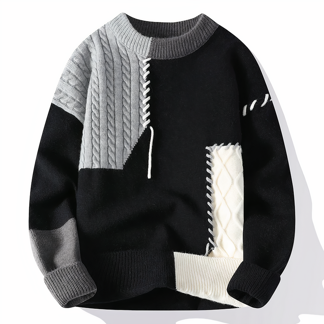 Heren Trui Patchwork Stijl Casual 4