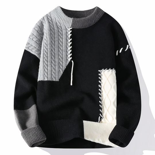 Heren Trui Patchwork Stijl Casual 4