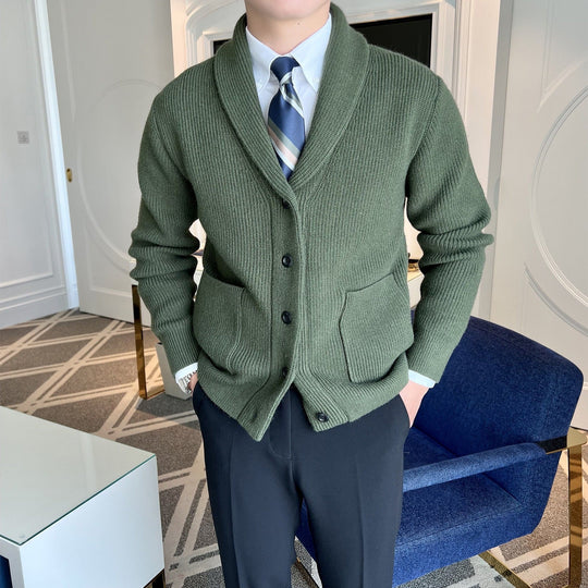 Heren Vest met Sjaalkraag en Geribd Ontwerp 2