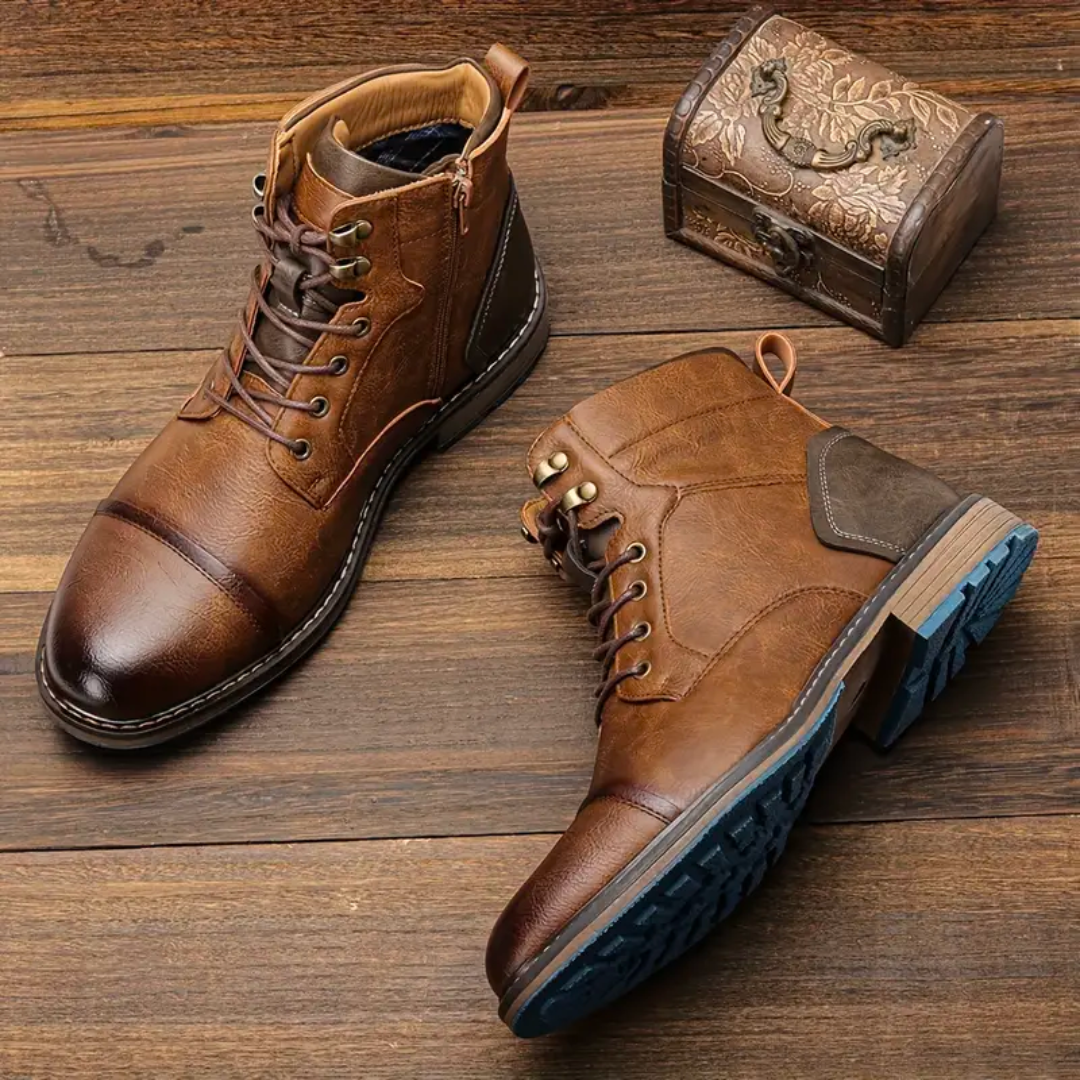 Heren Vintage Leren Schoenen Stijlvol 0