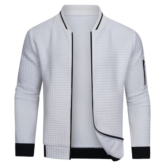 Heren Winterjack Minimalistisch Met Monochroom Rasterpatroon 2