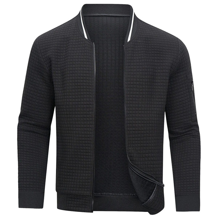 Heren Winterjack Minimalistisch Met Monochroom Rasterpatroon 6