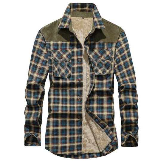 Heren Winterjas Casual Flanel Gevoerd Met Neppels 0