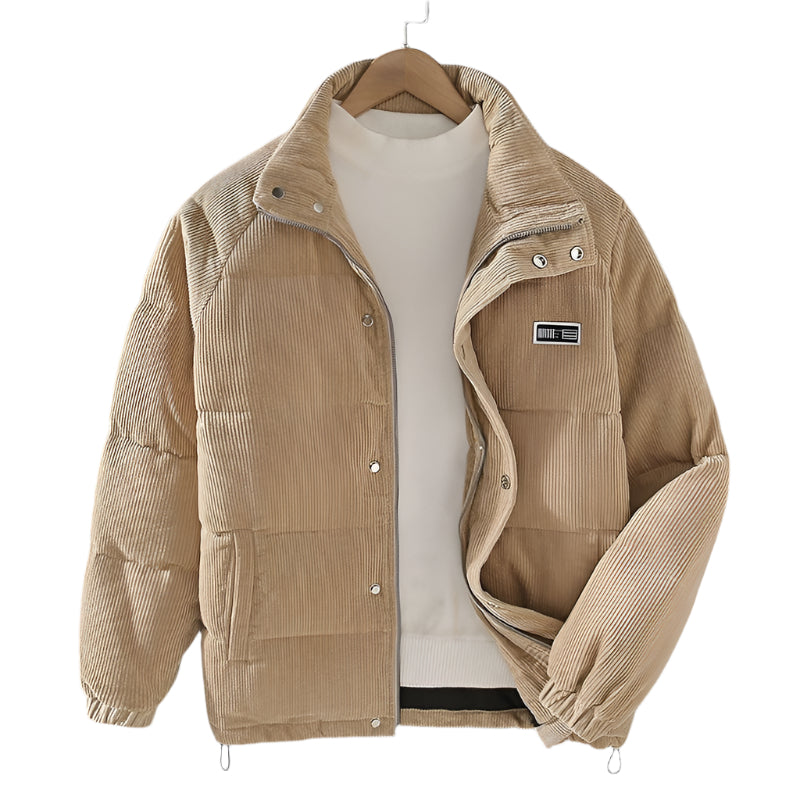 Heren Winterjas Corduroy Met Zachte Voering Voor Comfortabele Herfstdagen 0