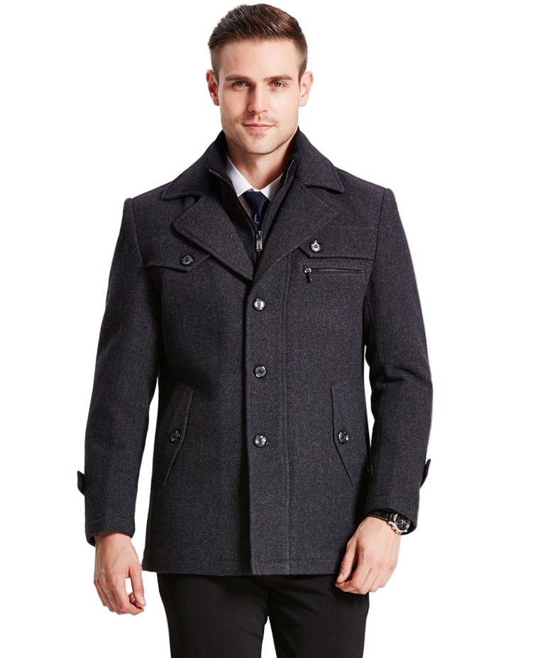Heren Winterjas in Wol met Klassieke Stijl 1