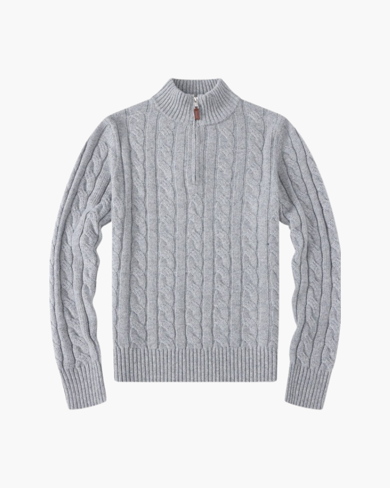 Heren Zip-Up Cardigan met Hoge Kraag 1