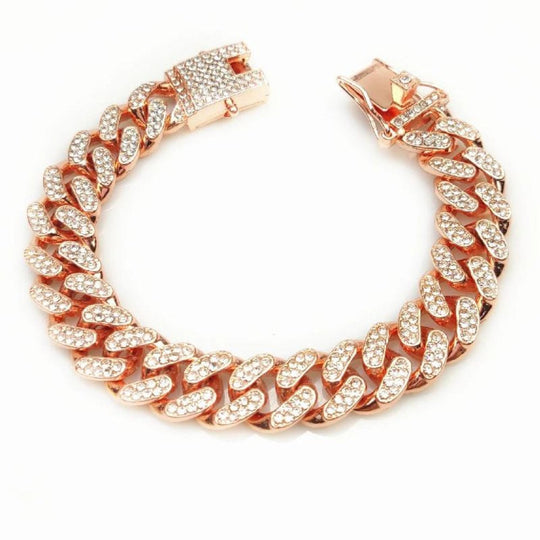 Hondenhalsband met Gouden Ketting en Zirkonia-diamanten 6