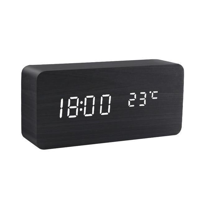 Houten Blok LED Wekker Stijlvol 0